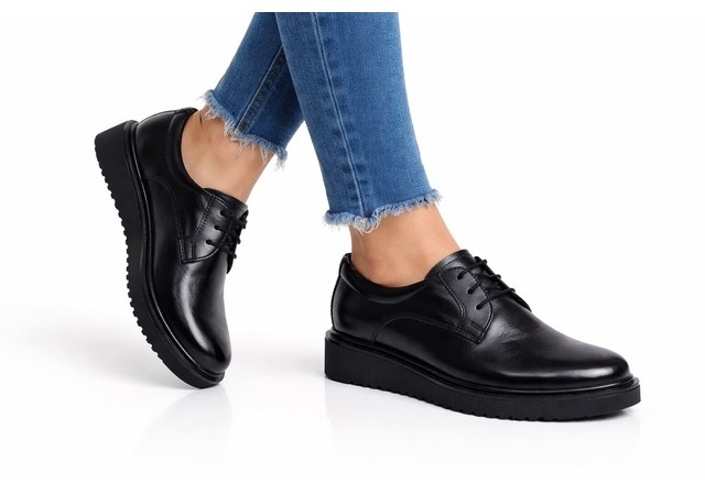 Pantofi dama casual din piele naturala Zinna Negru P102N2
